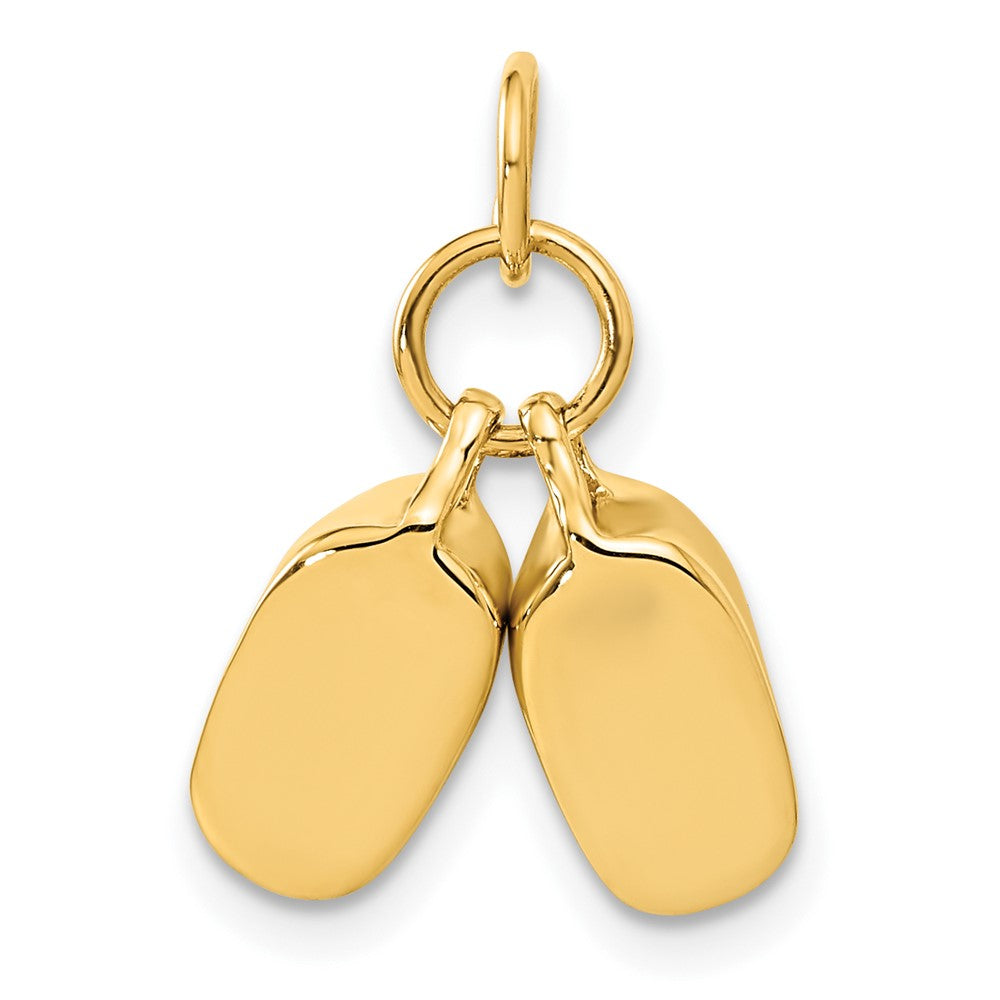10K Yellow Gold Polished Baby Shoes Charm