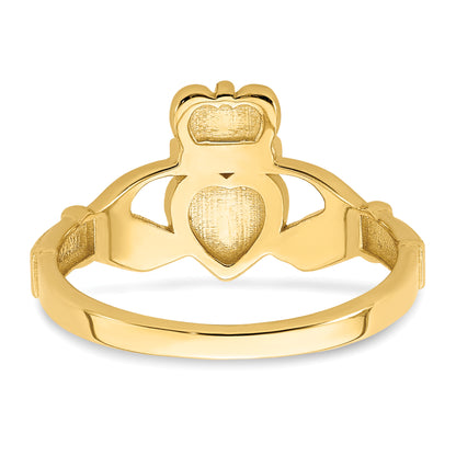 10K Yellow Gold Polished Claddagh Ring