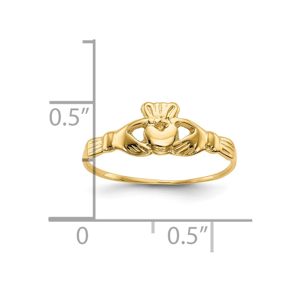 10K Yellow Gold 10K Childs Polished Claddagh Ring