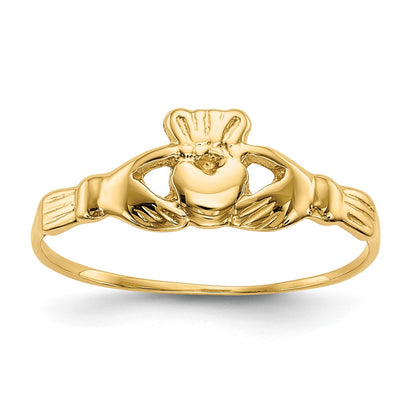 10K Yellow Gold 10K Childs Polished Claddagh Ring