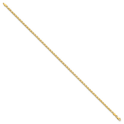 10K Yellow Gold Polished Double-Sided Heart 10In Anklet