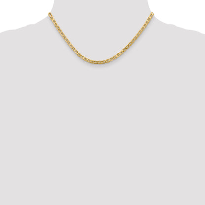 10k Yellow Gold 4mm Semi-Solid Anchor Chain