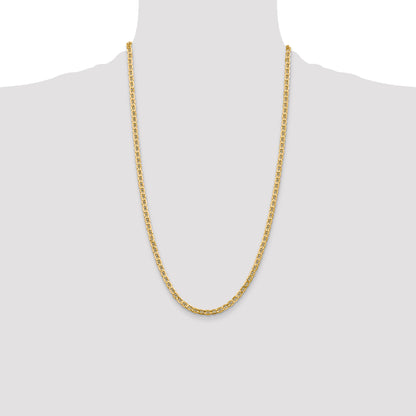 10K Yellow Gold 4mm Semi-Solid Anchor Chain