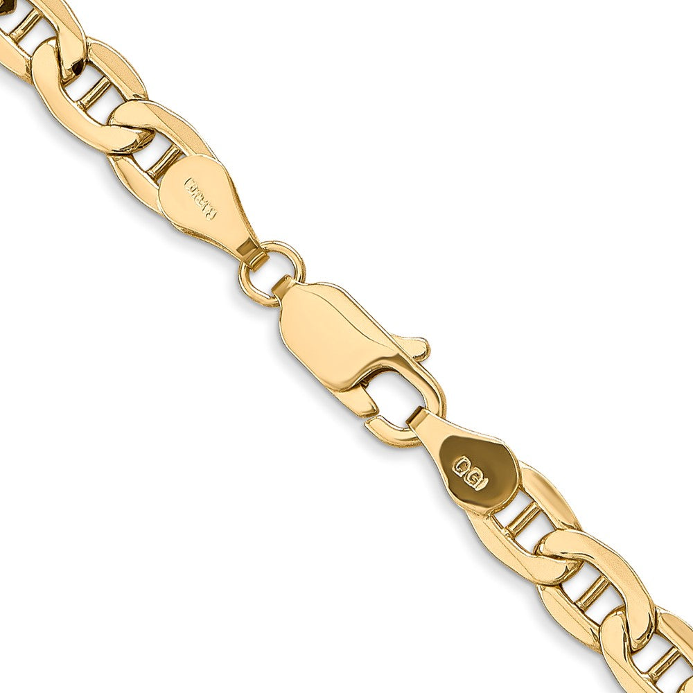 10K Yellow Gold 4.75mm Semi-Solid Anchor Chain Necklace