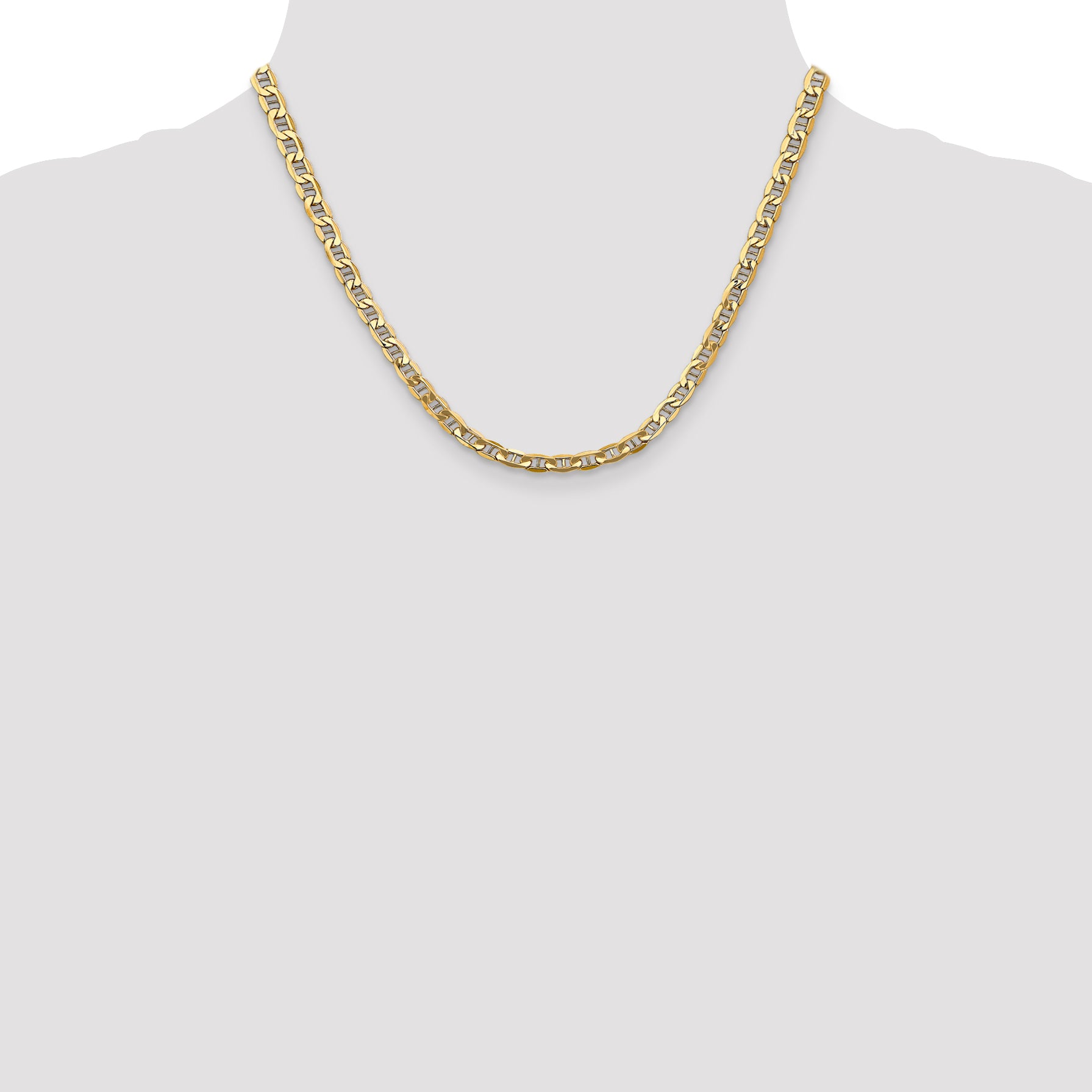 10K Yellow Gold 10K 4.75mm Semi-Solid Anchor Chain