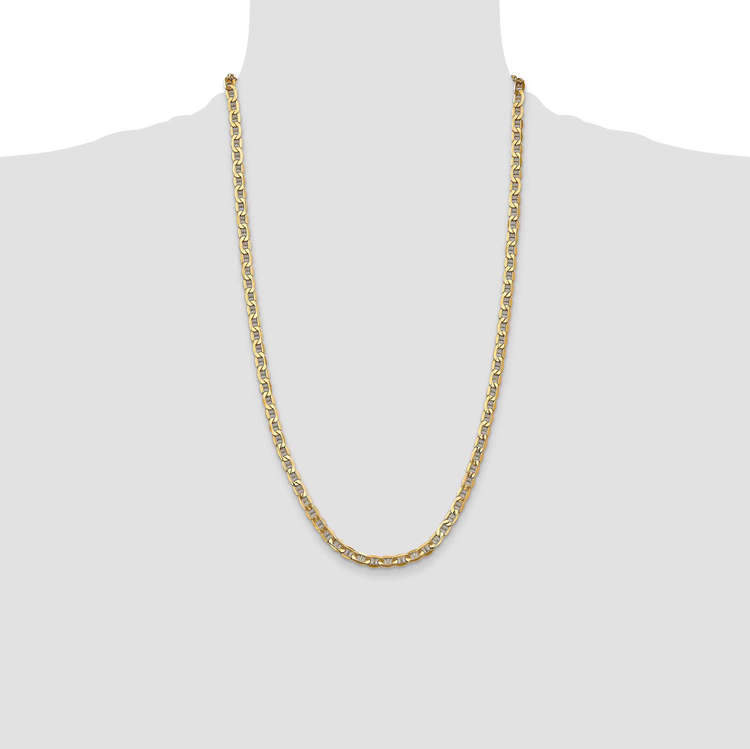 10K Yellow Gold 10K 4.75mm Semi-Solid Anchor Chain