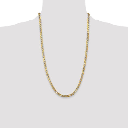 10K Yellow Gold 10K 4.75mm Semi-Solid Anchor Chain
