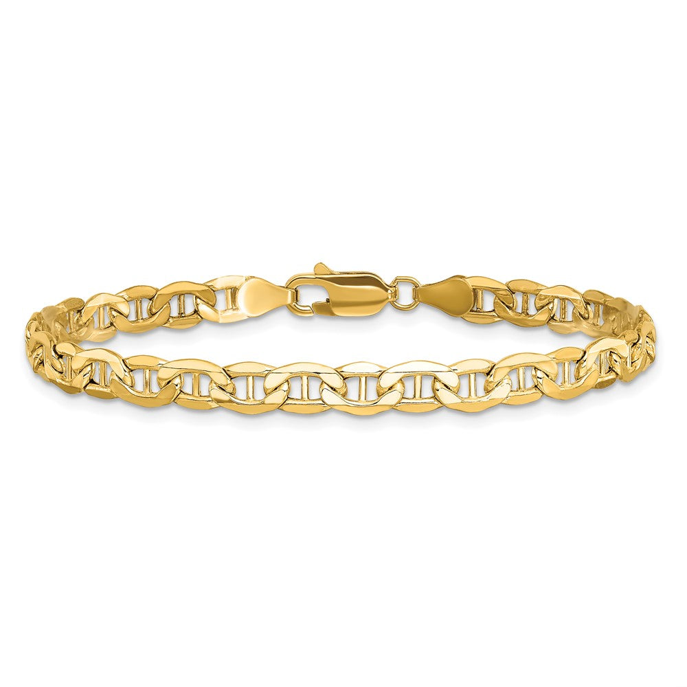 10K Yellow Gold 4.75mm Semi-Solid Anchor Chain Bracelet