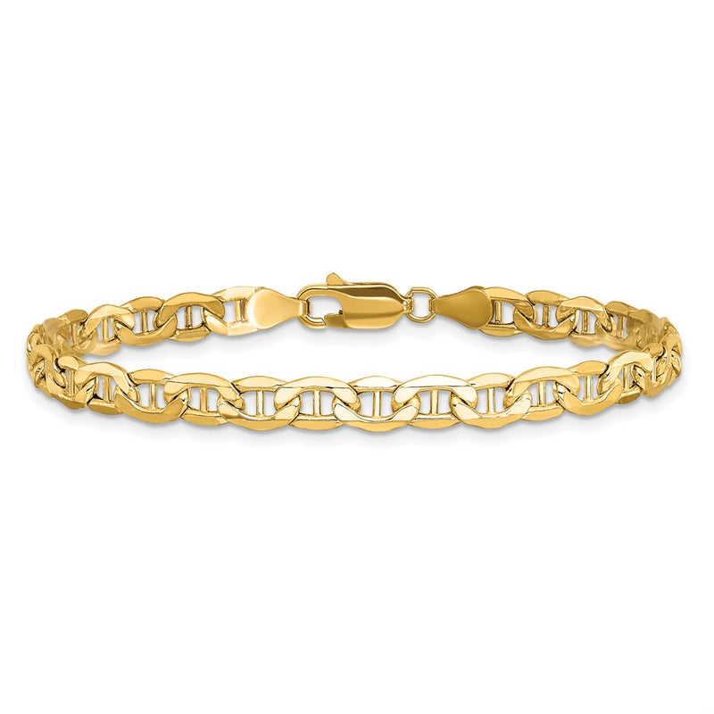 10K Yellow Gold 4.75mm Semi-Solid Anchor Chain Bracelet