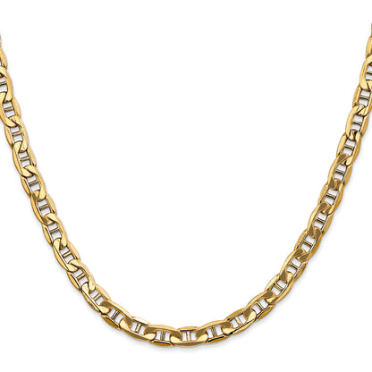 10K Yellow Gold 10K 5.5mm Semi-Solid Anchor Chain
