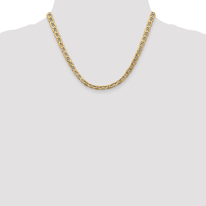 10K Yellow Gold 10K 5.5mm Semi-Solid Anchor Chain