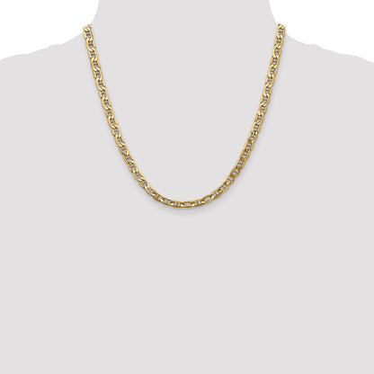 10K Yellow Gold 10K 5.5mm Semi-Solid Anchor Chain