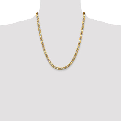 10K Yellow Gold 10K 5.5mm Semi-Solid Anchor Chain