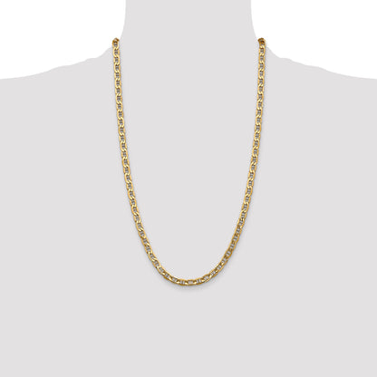 10K Yellow Gold 10K 5.5mm Semi-Solid Anchor Chain