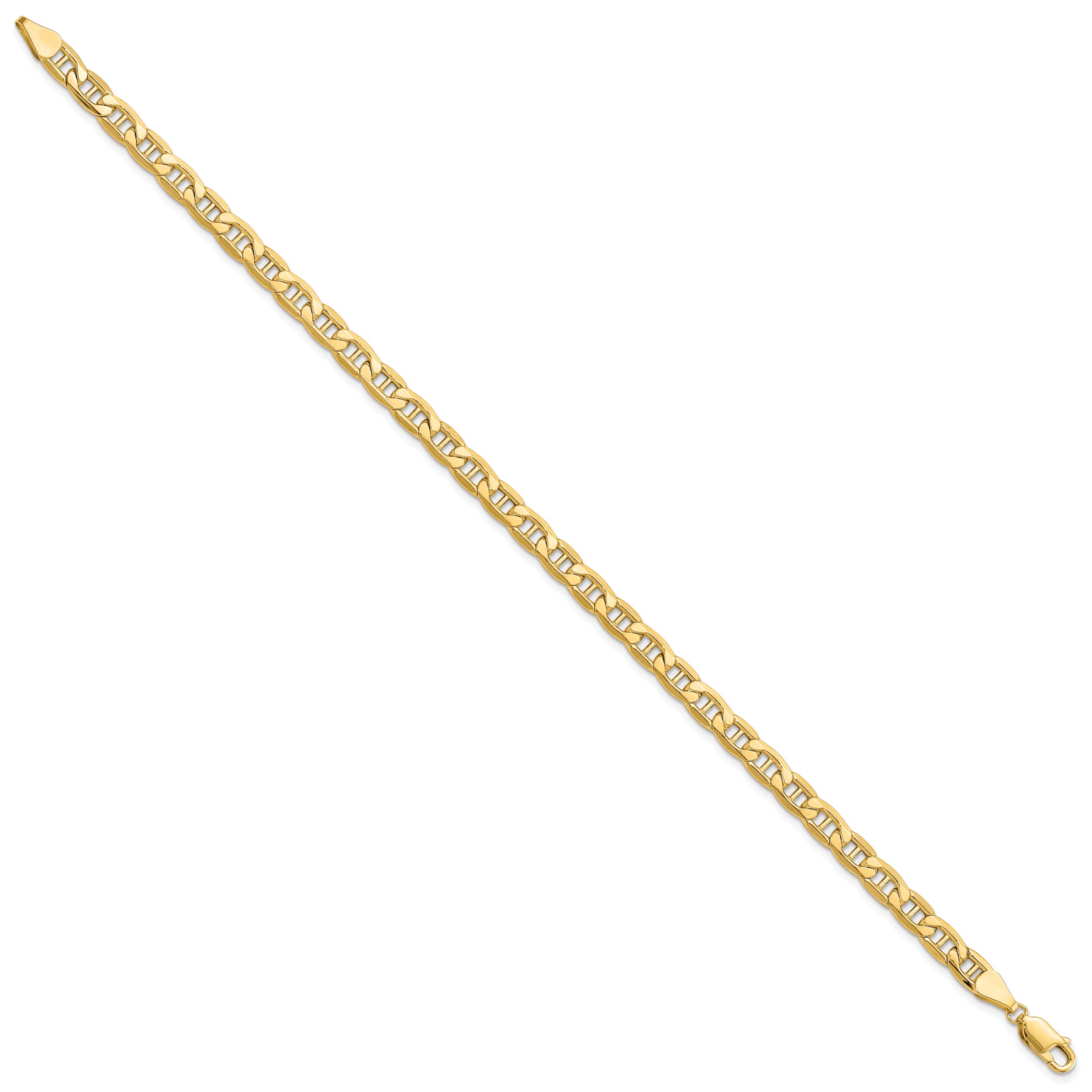 10K Yellow Gold 10K 5.5mm Semi-Solid Anchor Chain