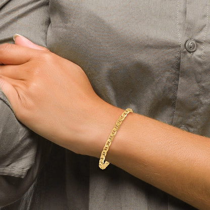 10K Yellow Gold 10K 5.5mm Semi-Solid Anchor Chain