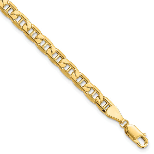 10K Yellow Gold 10K 5.5mm Semi-Solid Anchor Chain