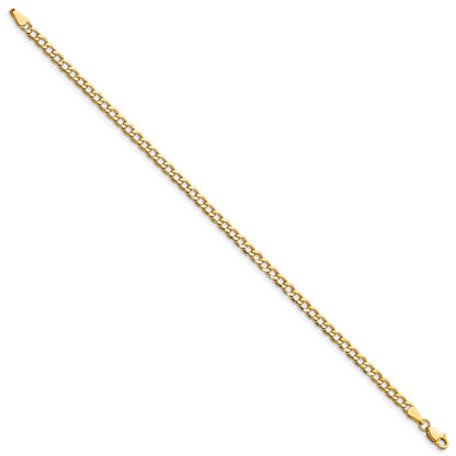 10K Yellow Gold 3.35mm Semi-Solid Curb Link Chain
