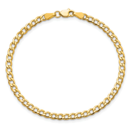 10K Yellow Gold 3.35mm Semi-Solid Curb Link Chain
