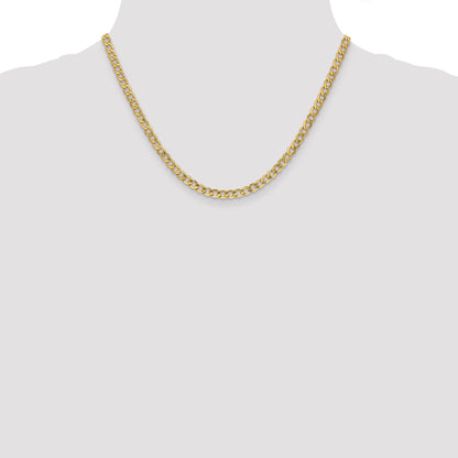 10k Yellow Gold 4.3mm Semi-Solid Curb Link Chain