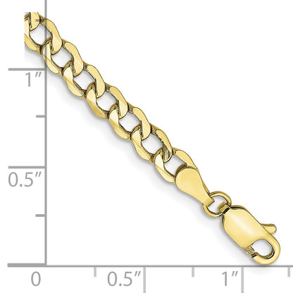 10K Yellow Gold 4.3mm Semi-Solid Curb Link Chain