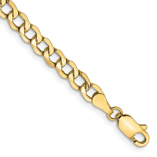 10K Yellow Gold 4.3mm Semi-Solid Curb Link Chain