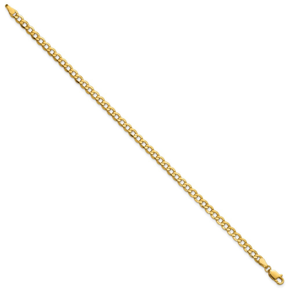 8 Inch 10k Yellow Gold 4.3mm Semi-Solid Curb Link Chain Bracelet