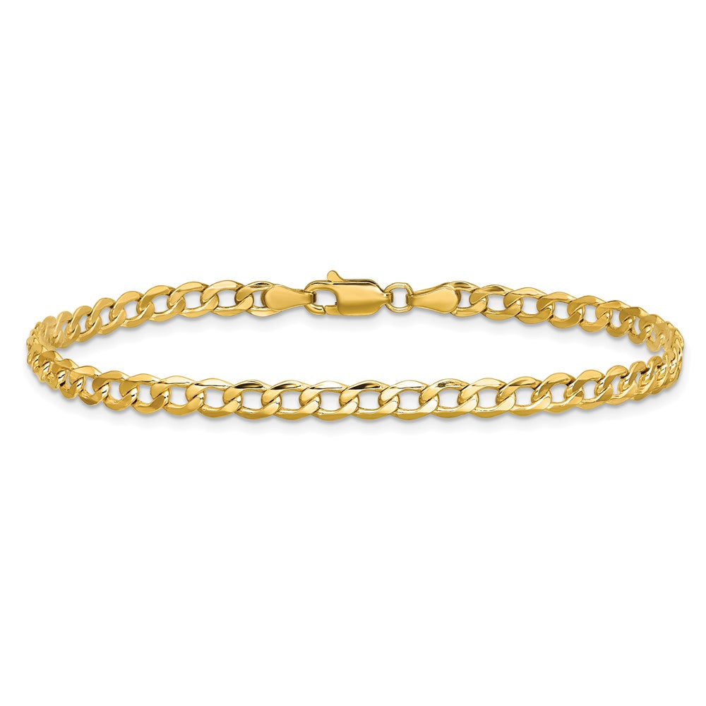 8 Inch 10k Yellow Gold 4.3mm Semi-Solid Curb Link Chain Bracelet