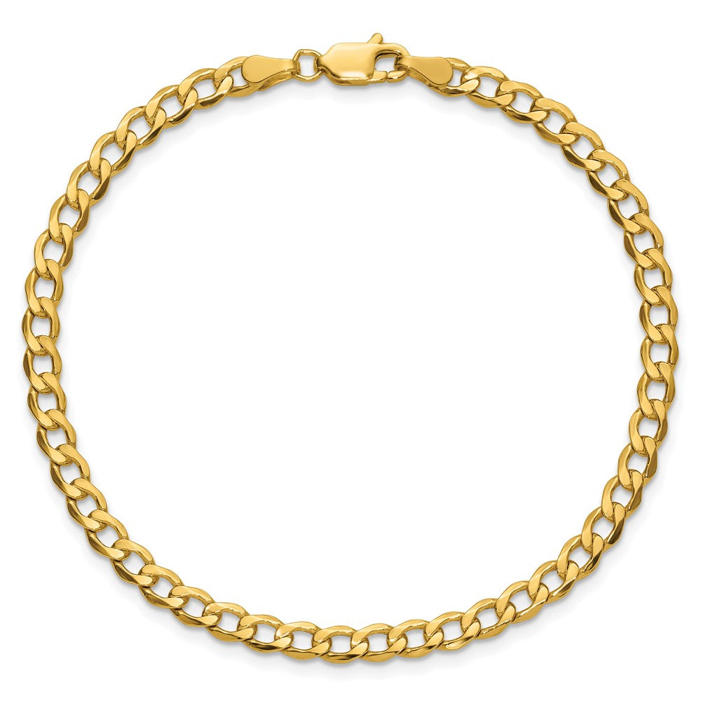 8 Inch 10k Yellow Gold 4.3mm Semi-Solid Curb Link Chain Bracelet