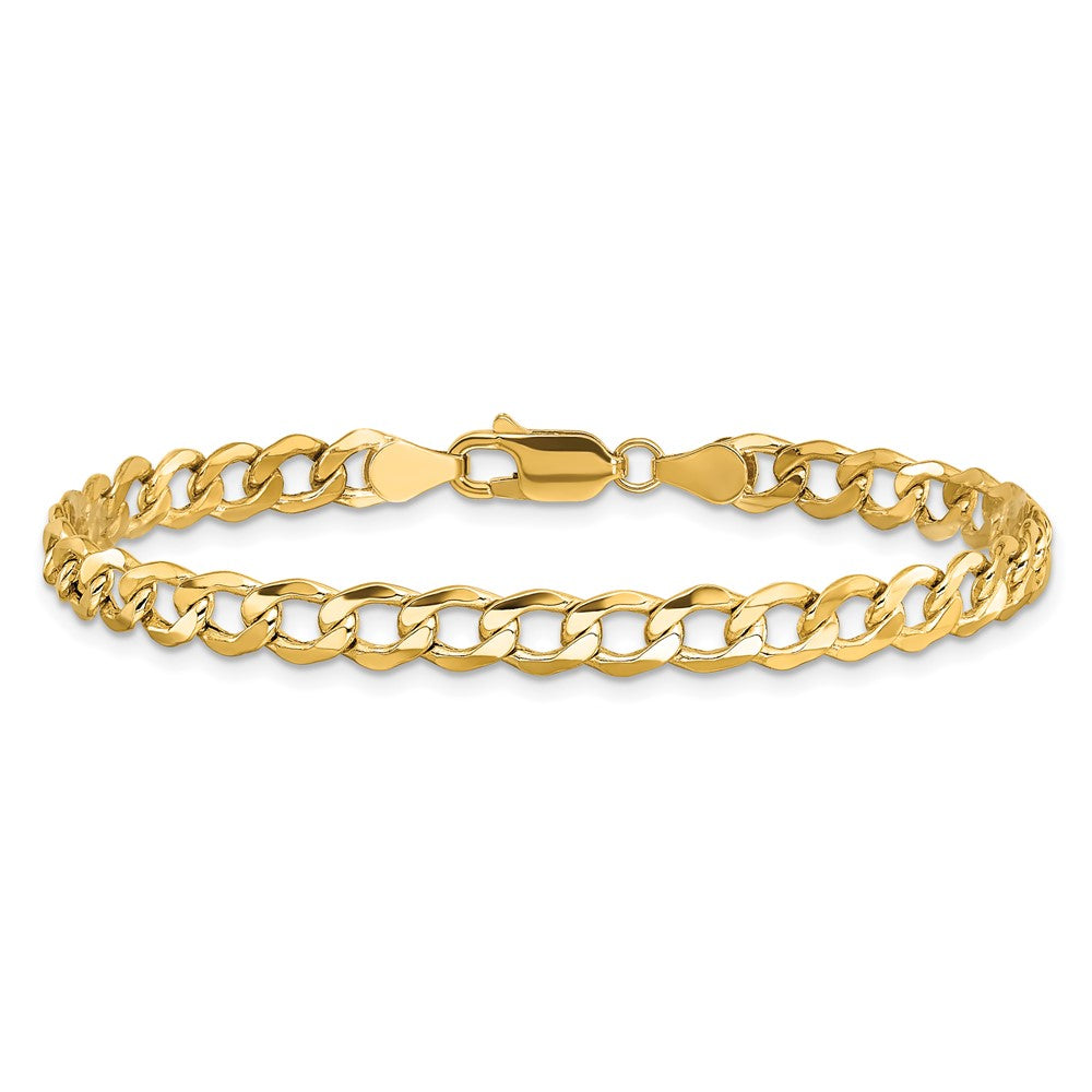 10k Yellow Gold 5.25mm Semi-Solid Curb Link Chain Bracelet