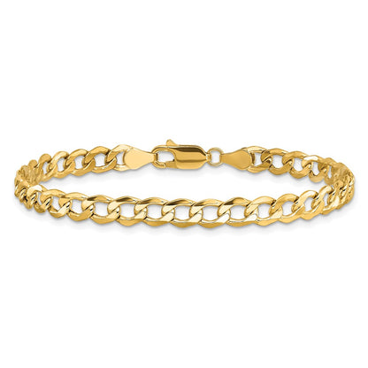 10k Yellow Gold 5.25mm Semi-Solid Curb Link Chain Bracelet