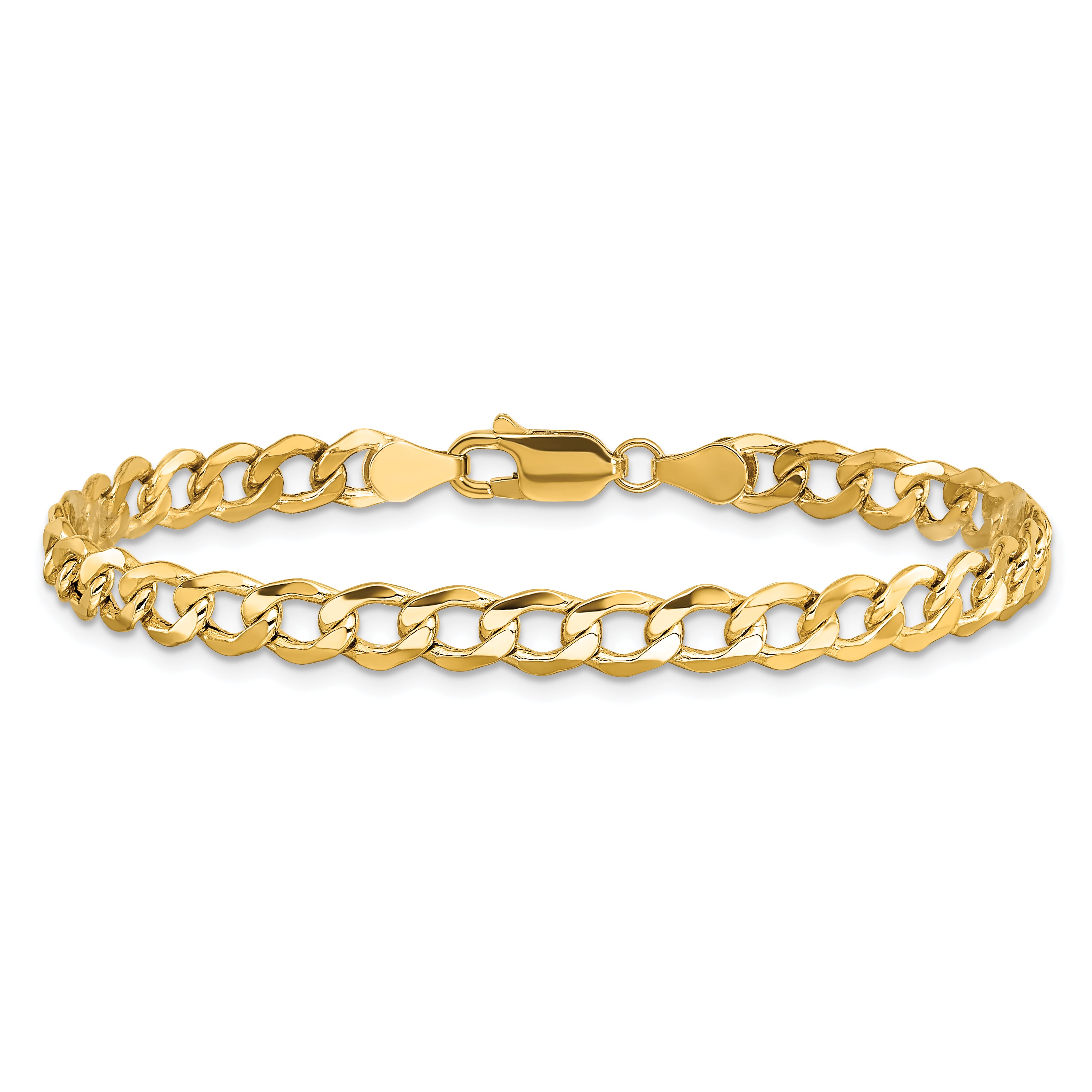 10K Yellow Gold 5.25mm Semi-Solid Curb Link Chain