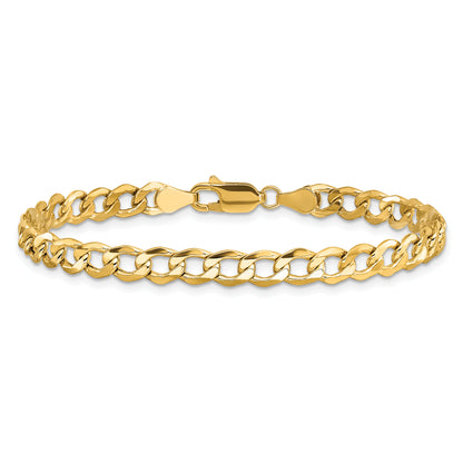 10K Yellow Gold 5.25mm Semi-Solid Curb Link Chain