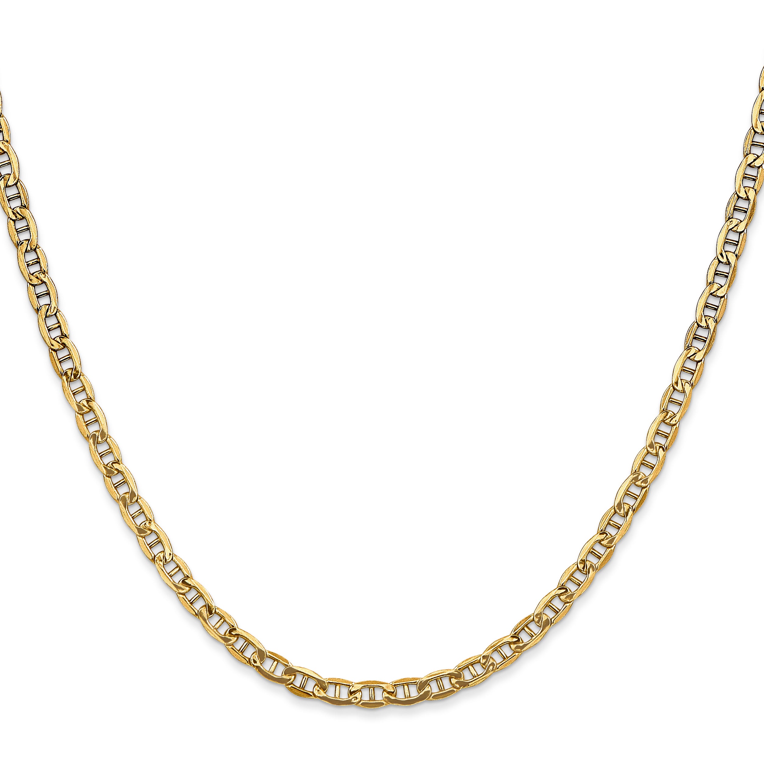 10K Yellow Gold 3.2mm Semi-Solid Anchor Chain