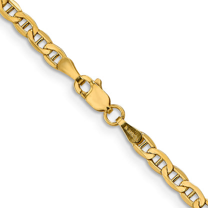 10K Yellow Gold 3.2mm Semi-Solid Anchor Chain