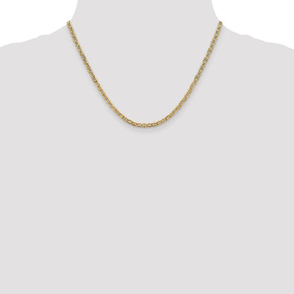10k Yellow Gold 3.2mm Semi-Solid Anchor Chain Necklace