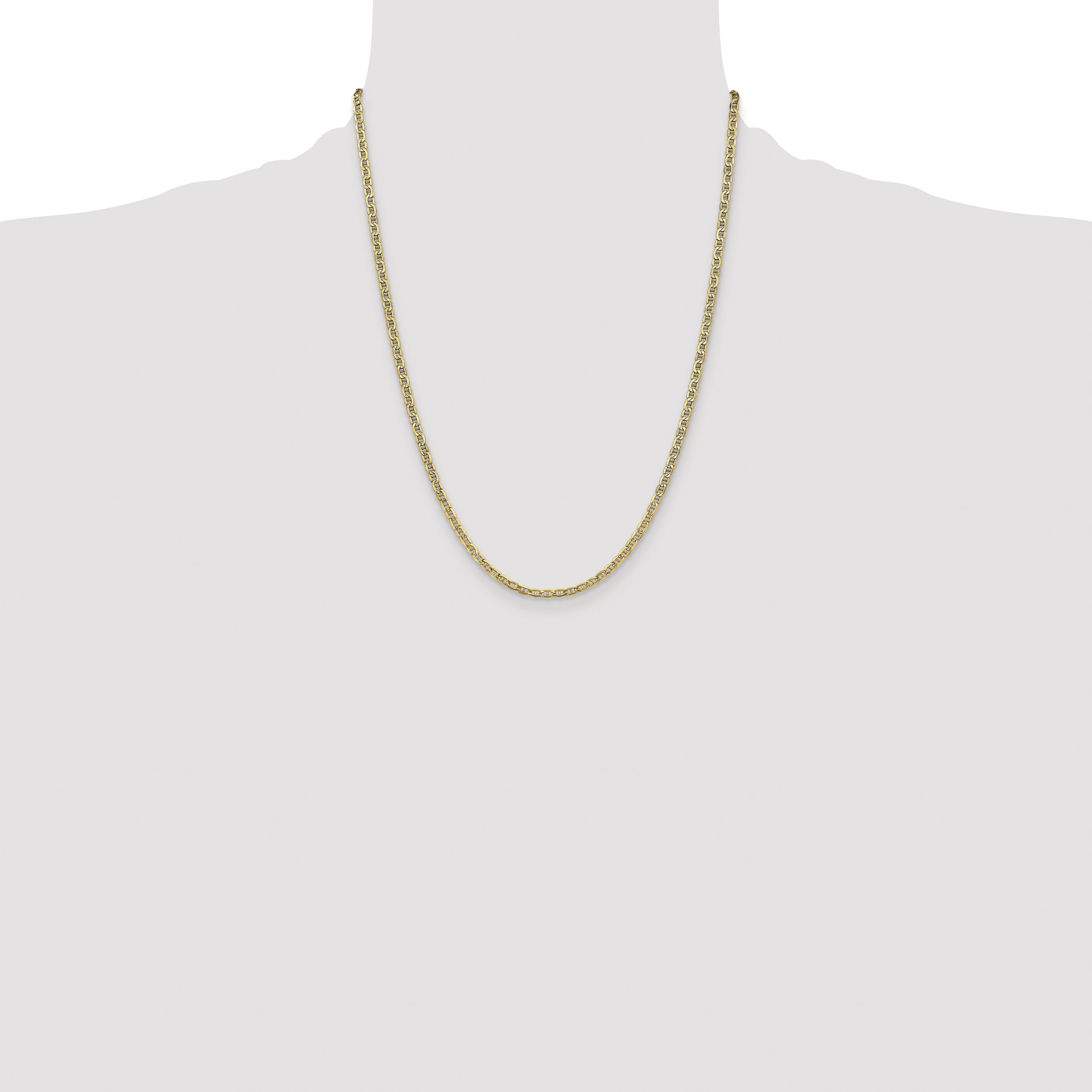 10K Yellow Gold 3.2mm Semi-Solid Anchor Chain