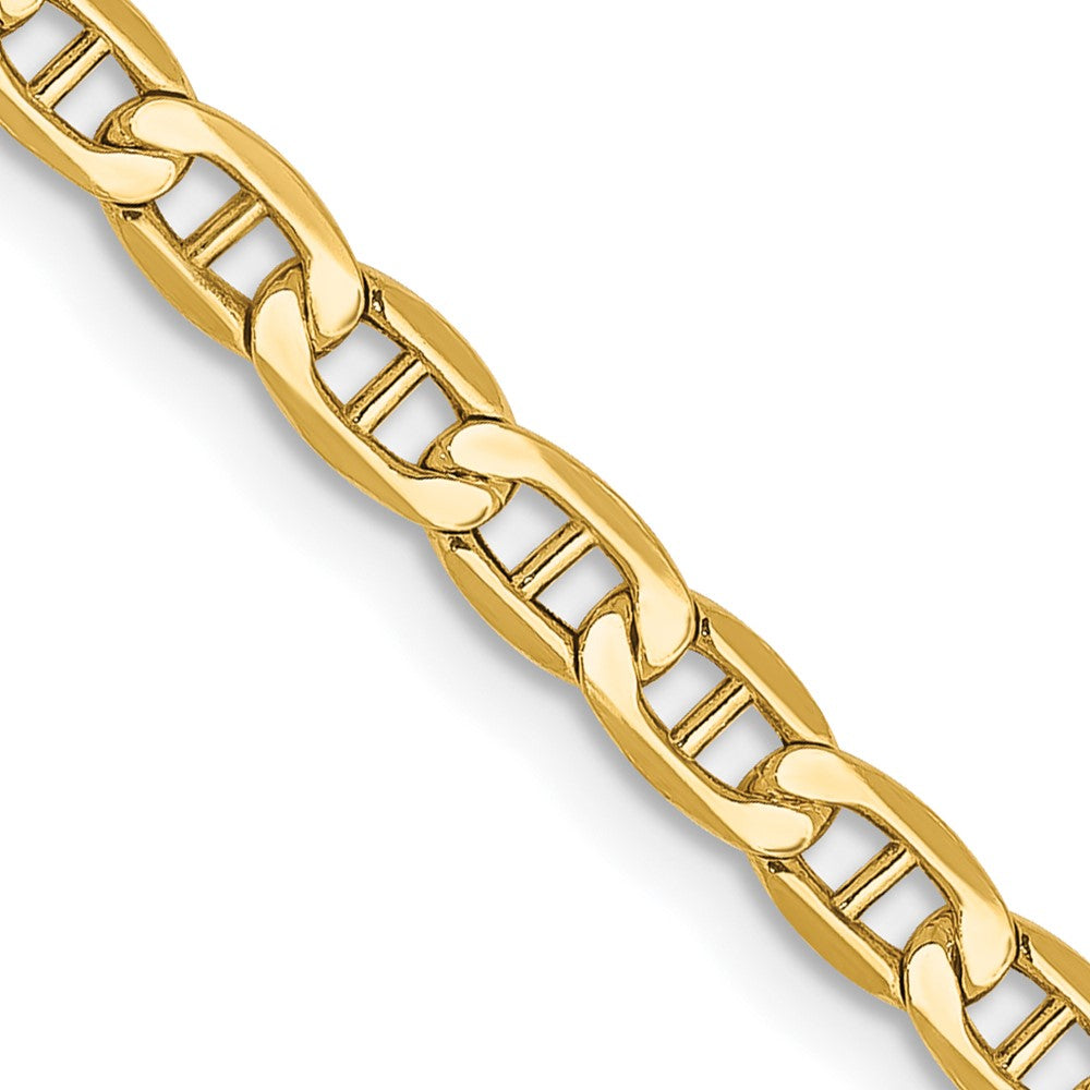 16 Inch 10k Yellow Gold 3.2mm Semi-Solid Anchor Chain Necklace