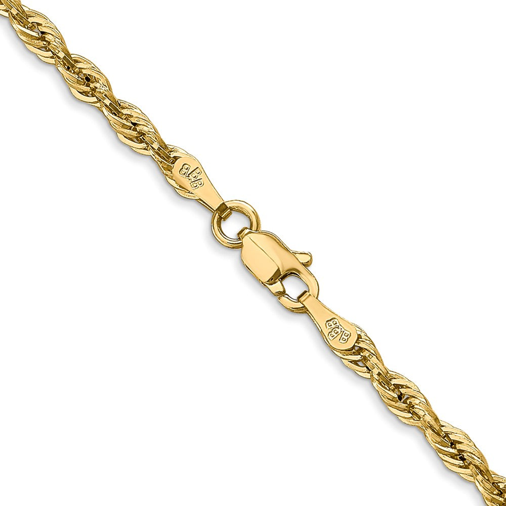 28 Inch 10k Yellow Gold 2.8mm Semi-Solid Rope Chain Necklace