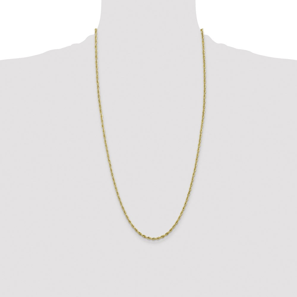 28 Inch 10k Yellow Gold 2.8mm Semi-Solid Rope Chain Necklace