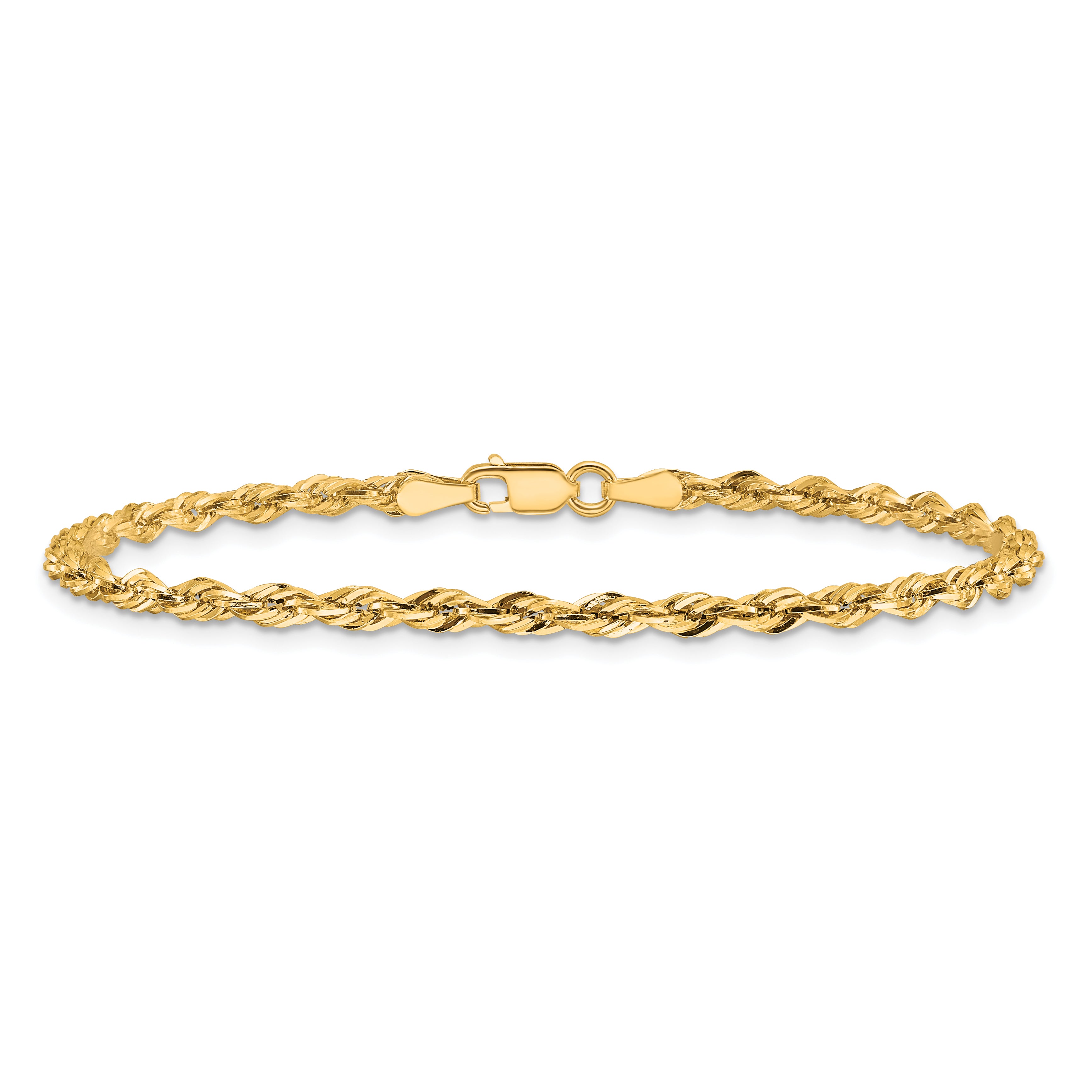 10K Yellow Gold 2.8mm Semi-Solid Rope Chain
