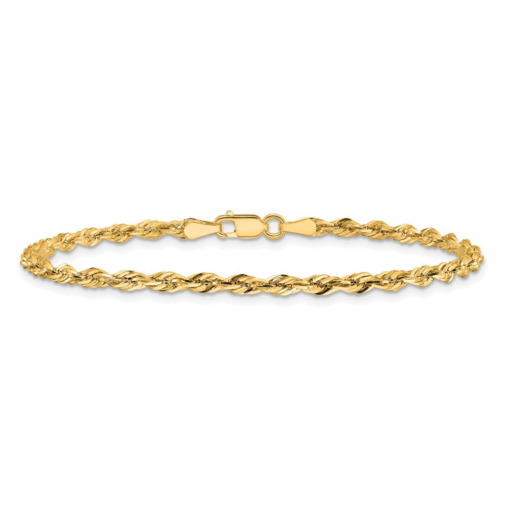 10k Yellow Gold 2.8mm Semi-Solid Rope Chain Bracelet