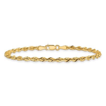 10k Yellow Gold 2.8mm Semi-Solid Rope Chain Bracelet