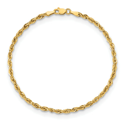10K Yellow Gold 2.8mm Semi-Solid Rope Chain