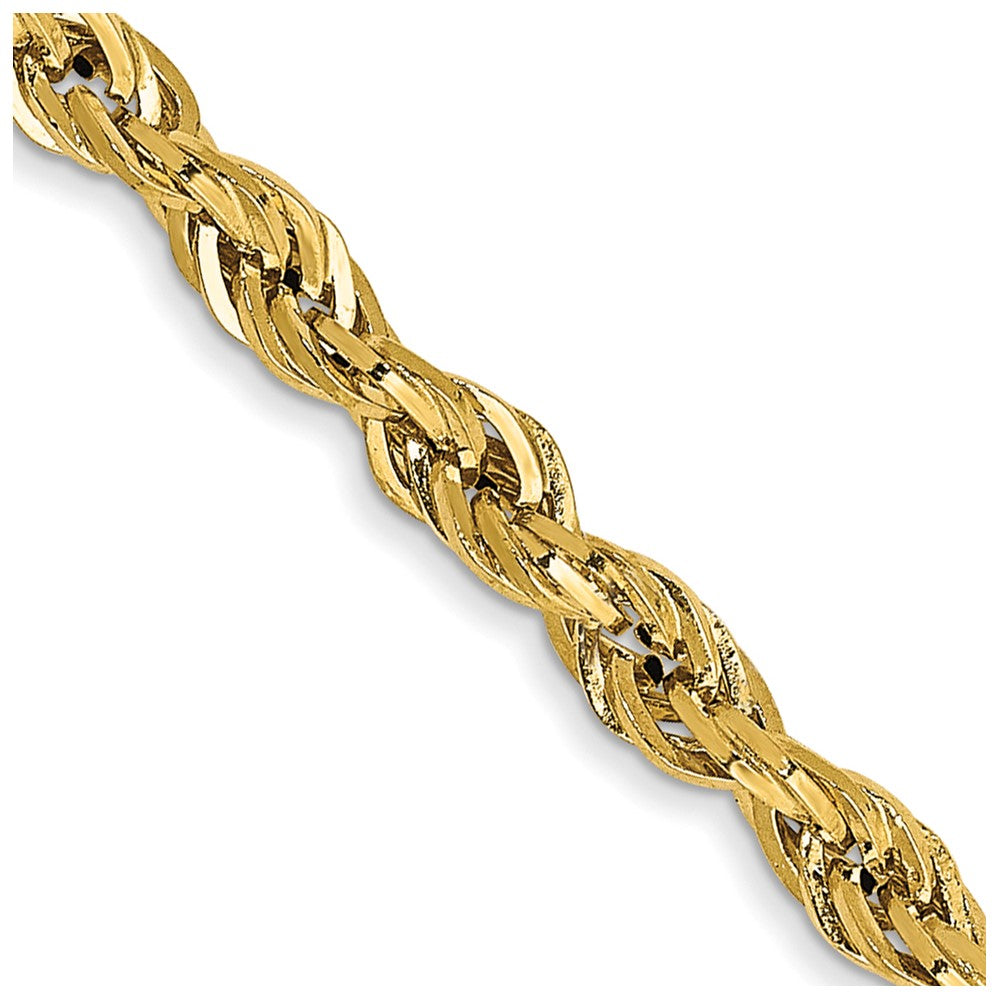 28 Inch 10k Yellow Gold 2.8mm Semi-Solid Rope Chain Necklace