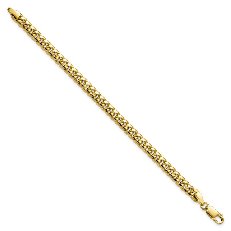 10K Yellow Gold 6mm Semi-Solid Miami Cuban Chain Bracelet