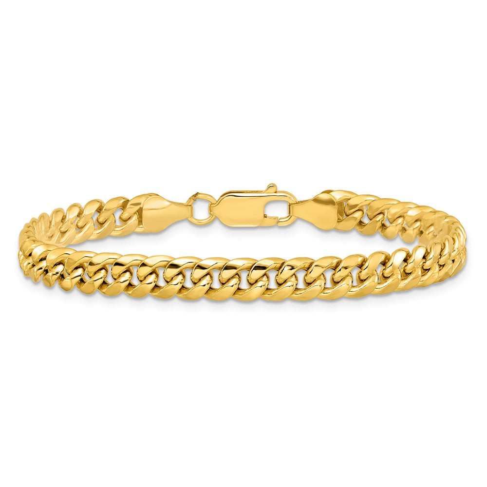 10K Yellow Gold 6mm Semi-Solid Miami Cuban Chain Bracelet