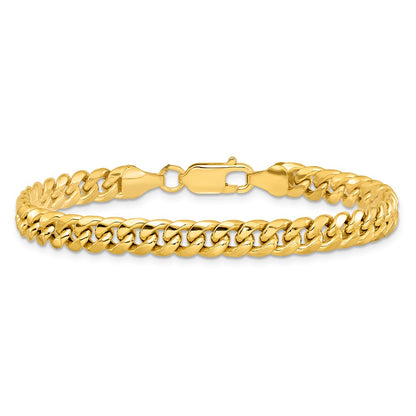 10K Yellow Gold 6mm Semi-Solid Miami Cuban Chain Bracelet