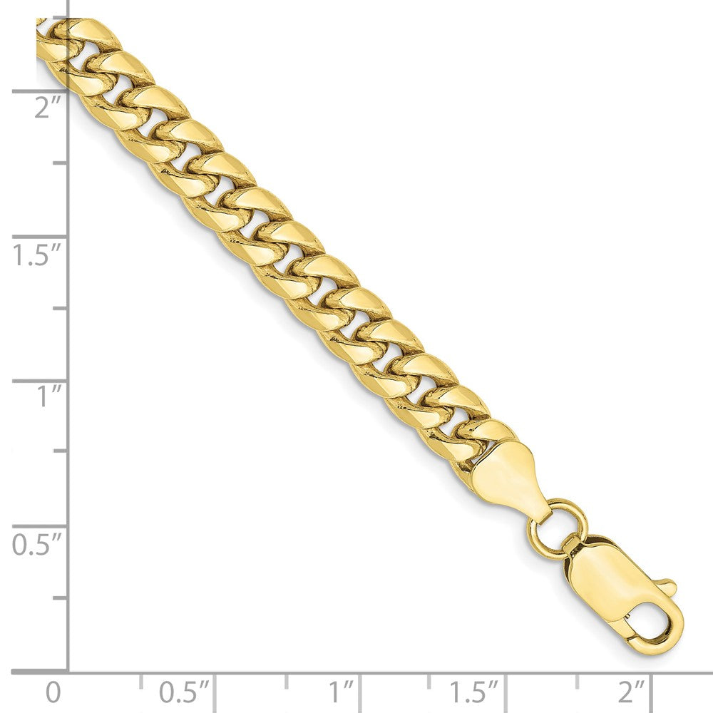 10K Yellow Gold 6mm Semi-Solid Miami Cuban Chain Bracelet