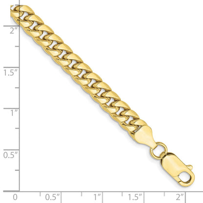 10K Yellow Gold 6mm Semi-Solid Miami Cuban Chain Bracelet